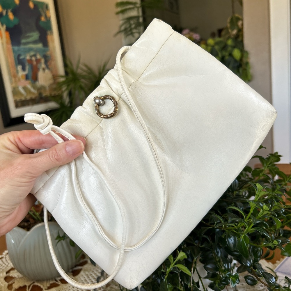 Vintage White Leather Women's Bag